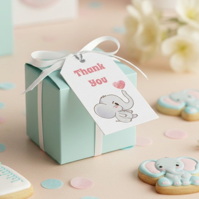 Étiquettes-cadeau Merci rose bébé (Créateur téléchargé)