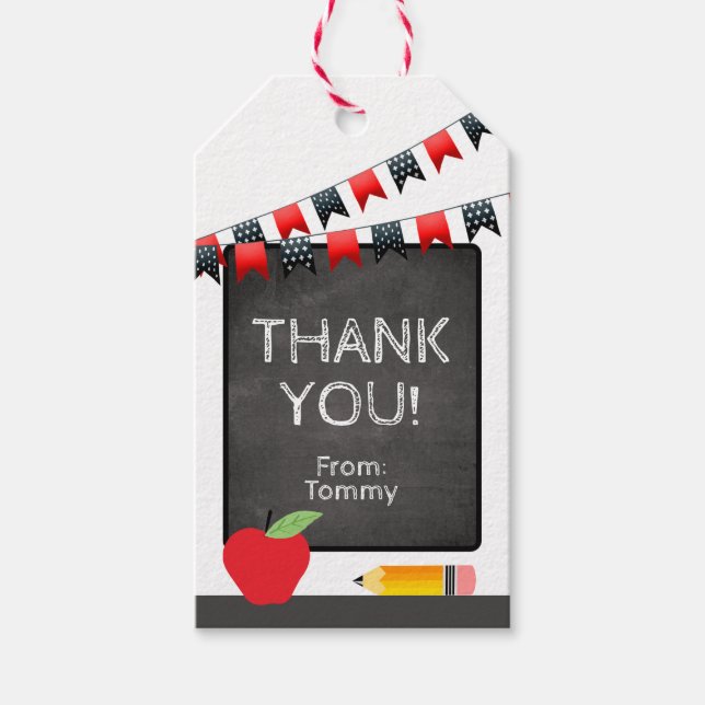 Étiquettes-cadeau Merci scolaire (Devant)