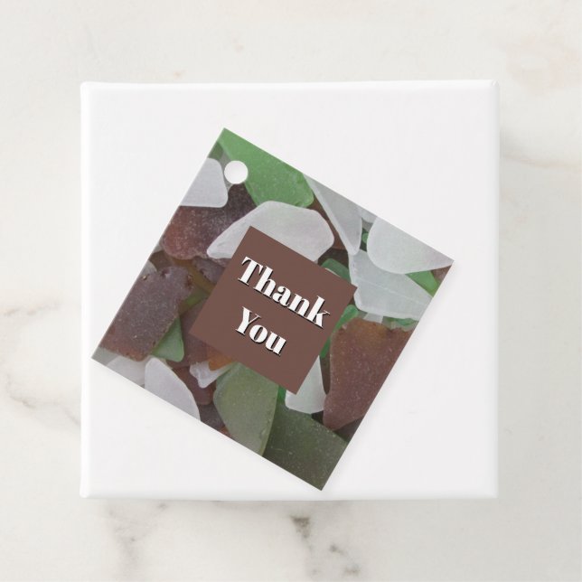 Étiquettes Cadeau Merci Sea Glass Photo Multipurpose Merci (En situation)