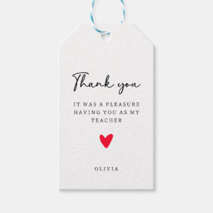 Étiquettes-cadeau Merci simple de professeur.