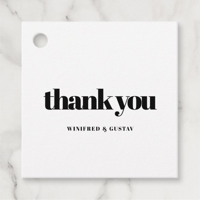 Étiquettes Cadeau Merci simple et élégant (Devant)