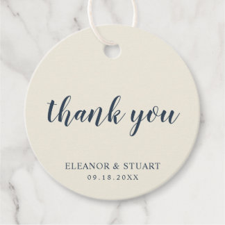 Étiquettes Cadeau Merci Simple Uni Couleur Ivoire Mariage
