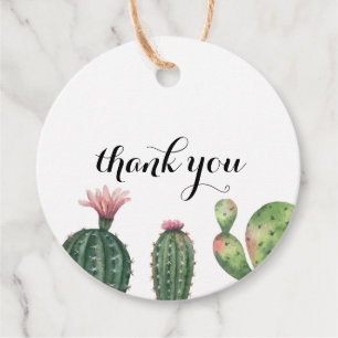 Étiquettes Cadeau Merci Succulent Cactus