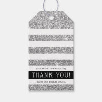 MERCI TAG moderne rayure luxe argent paillettes