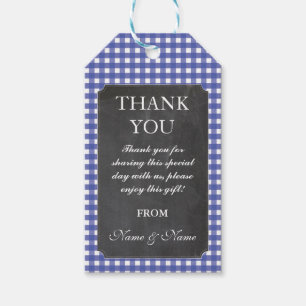 Étiquettes-cadeau Merci Tag Rustic Blue Chalk Favoriser Mariage
