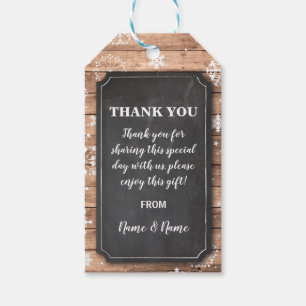 Étiquettes-cadeau Merci Tag Winter Snowflakes Tags Chalk Mariage