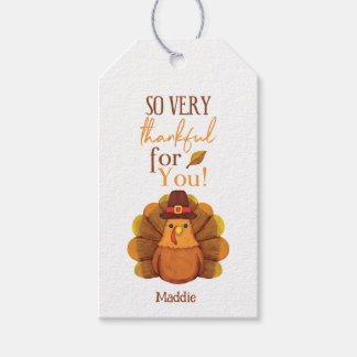 Étiquettes-cadeau Merci - Thanksgiving Turquie Tags
