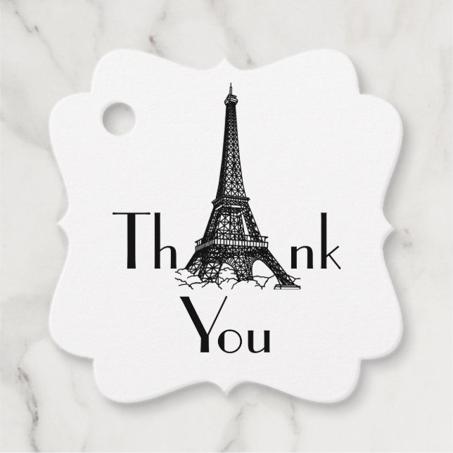 Étiquettes Cadeau Merci Tour Eiffel (Devant)