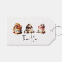 Étiquettes Cadeau Merci Trois gâteaux