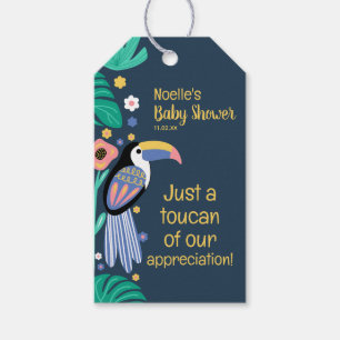Étiquettes-cadeau Merci Tropical Toucan Bird Baby shower