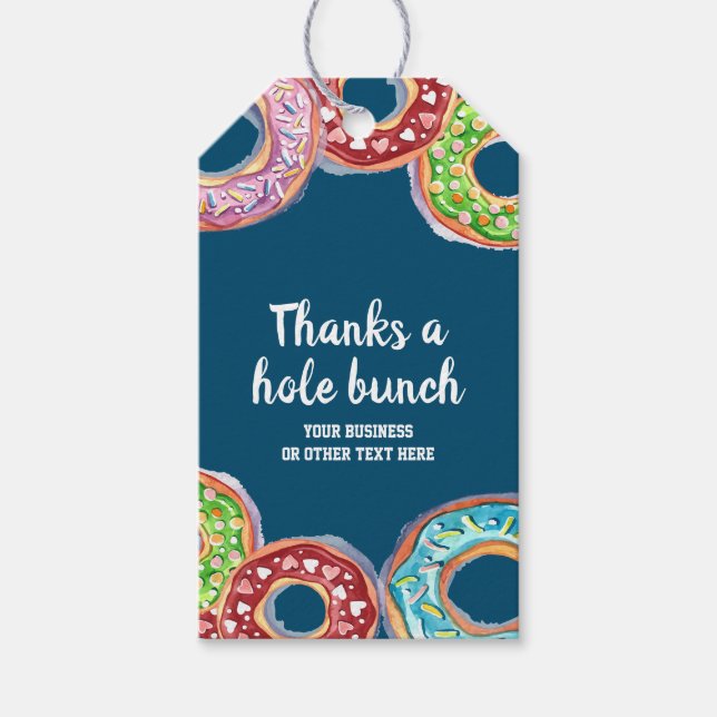 Étiquettes-cadeau Merci un tas de beignet de trou personnalisé (Devant)