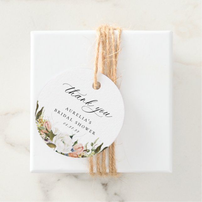 Étiquettes Cadeau Merci végétal vintage (En situation)