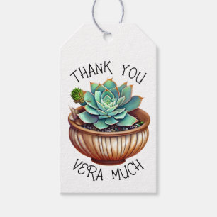 Étiquettes-cadeau Merci Vera beaucoup   Cute Aloe Vera Pun