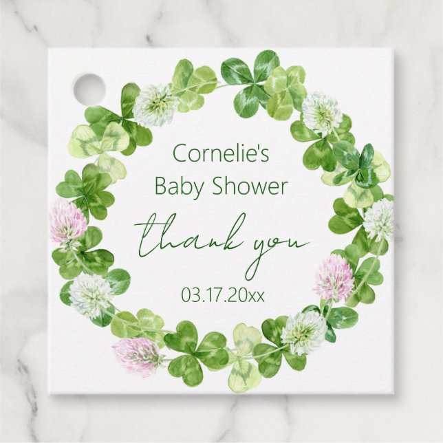 Étiquettes Cadeau Merci verdoyant en fleur de verdure (Devant)