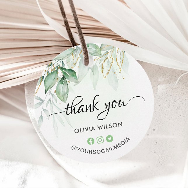 Étiquettes Cadeau Merci vert (Créateur téléchargé)