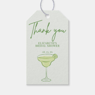 Étiquettes-cadeau Merci vert lime de cocktail écriture manuscrite