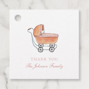 Étiquettes Cadeau Merci vintage de poussoirs en osier