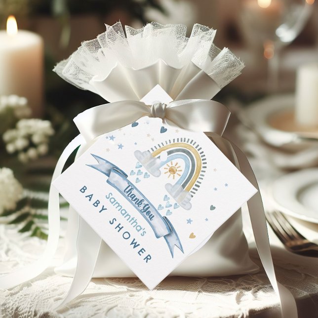 Étiquettes Cadeau Merci Whimsical Rainbow Watercolor (Créateur téléchargé)