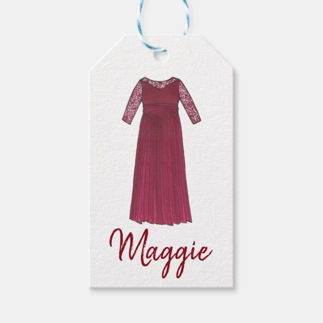 Étiquettes-cadeau Mère de la mariée Groom de mariage Gown robe de ma (Devant)