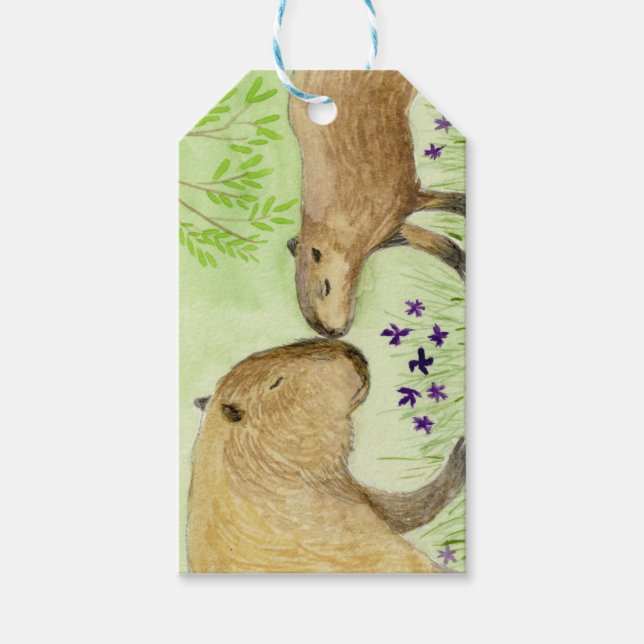 Étiquettes-cadeau Mère et bébé Capybara (Devant)