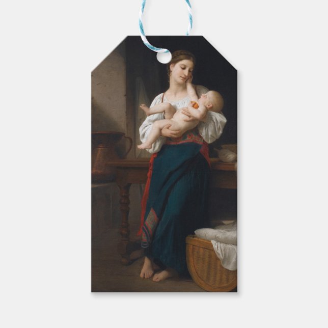 Étiquettes-cadeau Mère et enfant (par Bouguereau) (Devant)