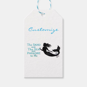 Étiquettes-cadeau Mermaid de plage de sable et de mer Thunder_Cove