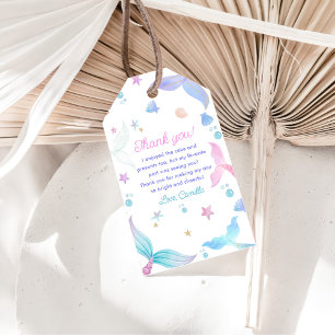 Étiquettes-cadeau Mermaid Girl 4e fête d'anniversaire