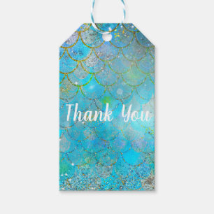 Étiquettes-cadeau Mermaid Iridescente Pearl Shimmer fête d'anniversa