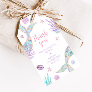 Étiquettes-cadeau Mermaid Tail Quatrième fête d'anniversaire Tags fa
