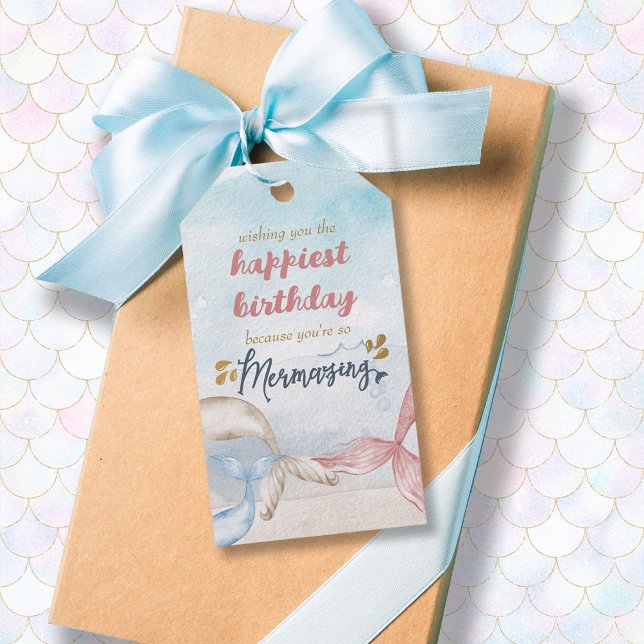 Étiquettes-cadeau Mermaid Tails vous souhaite un merveilleux anniver (Créateur téléchargé)