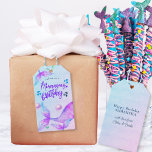 Étiquettes-cadeau Mermazing Birthday Bright Mermaid Tails<br><div class="desc">Mermazing Birthday gift tags with option to personalize the "to" and "from" messages on the back (or delete any text you don't require to be printed). The front is lettered with "wishing you a mermazing birthday" in cool mermaid typography. Fantasy mermaid design with mermaid tails, splashes and ocean bubbles in...</div>