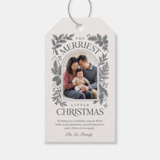 Étiquettes-cadeau Merriest Little Christmas Vintage Botanique - Gris