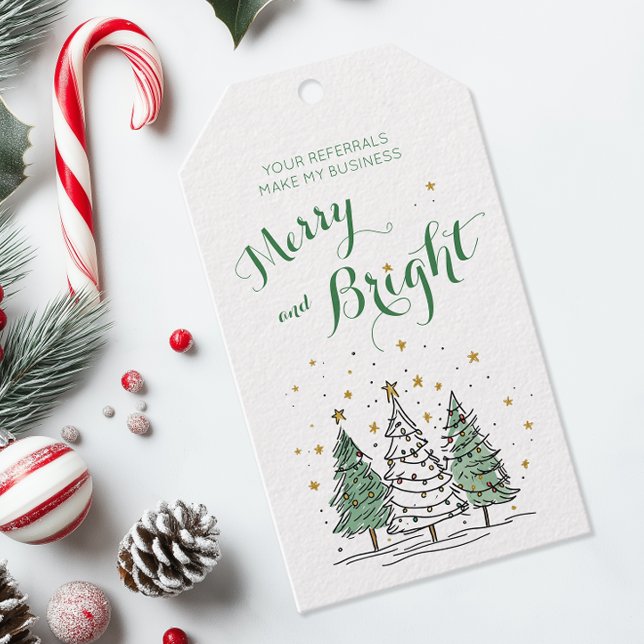 Étiquettes-cadeau Merry & Bright Christmas Pop By (Merry and Bright Christmas Pop By Tag for Real Estate Marketing)