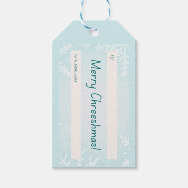 Étiquettes-cadeau Merry Chreeshmas Snowflake (Devant)