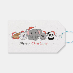 Étiquettes-cadeau Merry Christmas Animals Cute Animals Cof