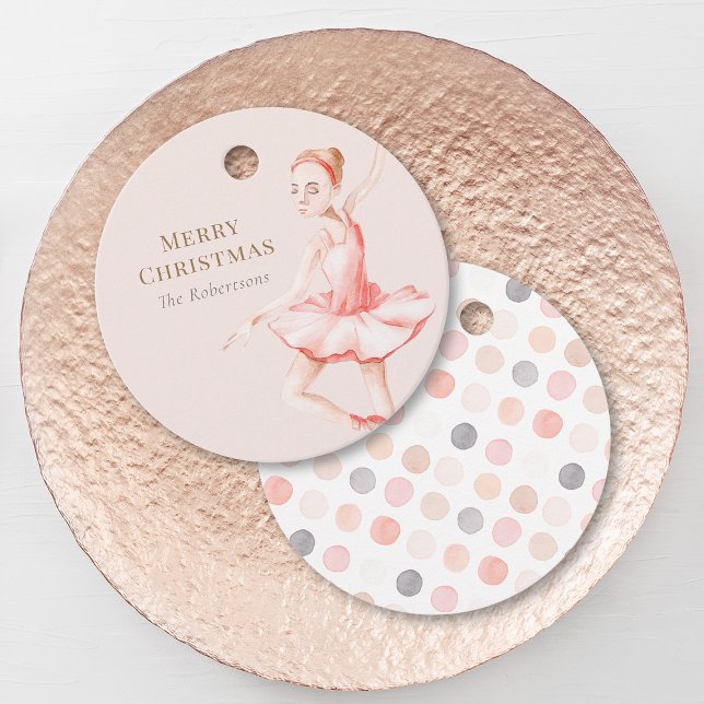 Étiquettes Cadeau Merry Christmas Ballerina Gift Tag (Créateur téléchargé)