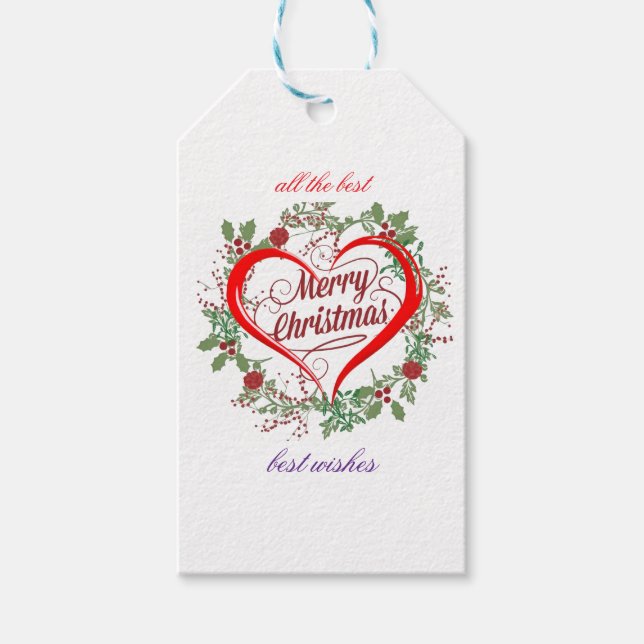 Étiquettes-cadeau Merry christmas best  wishes  (Devant)