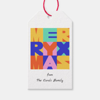 ÉTIQUETTES-CADEAU MERRY CHRISTMAS BOLD TYPOGRAPHIE