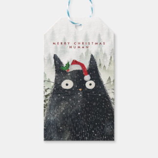 Étiquettes-cadeau Merry Christmas human cat gift tags