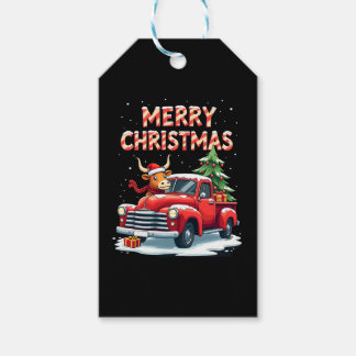 Étiquettes-cadeau Merry Christmas Scottish Highland Cow Xmas Farm An