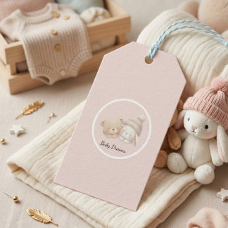 Étiquettes-cadeau MerryMist Baby Dreams: Winter Blush – Nurserie Éth