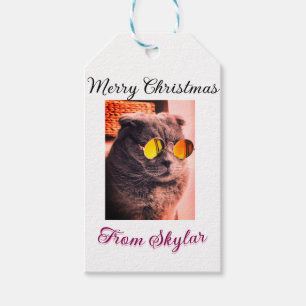 Étiquettes-cadeau Merveilleux chien de chat de Noël animal de compag