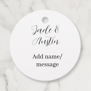 Étiquettes Cadeau message date nom couple romantique élégant