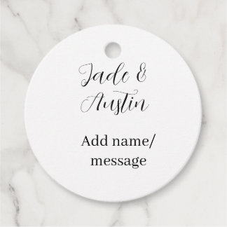 Étiquettes Cadeau message date nom couple romantique élégant 