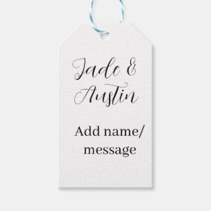 Étiquettes-cadeau Message de nom de couple de mariage date romantiqu