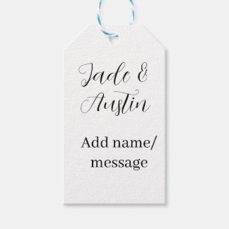 Étiquettes-cadeau Message de nom de couple de mariage date romantiqu