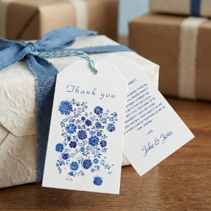 Étiquettes-cadeau Message de remerciement de mariage floral en chino