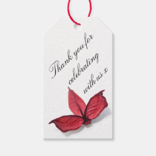 Étiquettes-cadeau Message personnalisé Fleur Rouge d'Automne