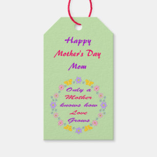 Étiquettes-cadeau Message personnalisé Fleurs et papillons de jour d