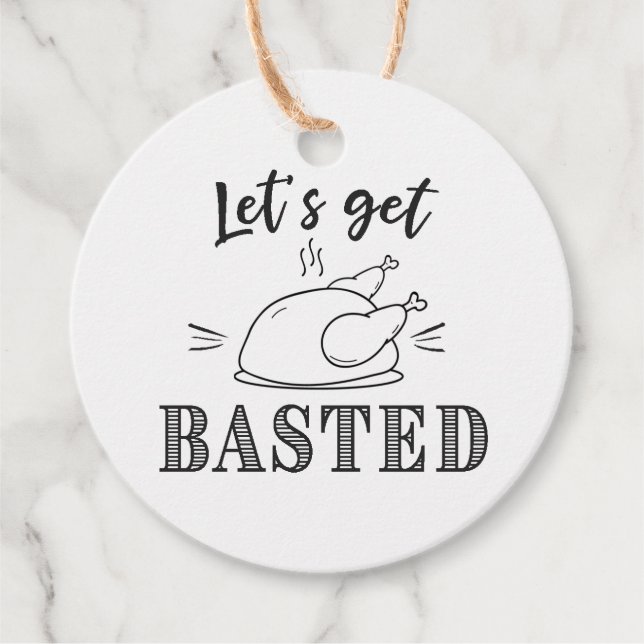 Étiquettes Cadeau Mettons-nous à basted Thanksgiving (Devant)